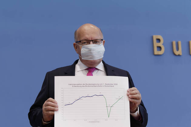 Berlin, Peter Altmaier presents interim projection for the economy in the Corona crisis