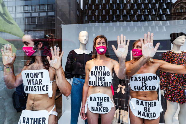 London, Extinction Rebellion protests against the fashion industry