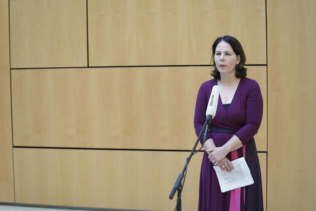Berlin, press statement by Annalena Baerbock