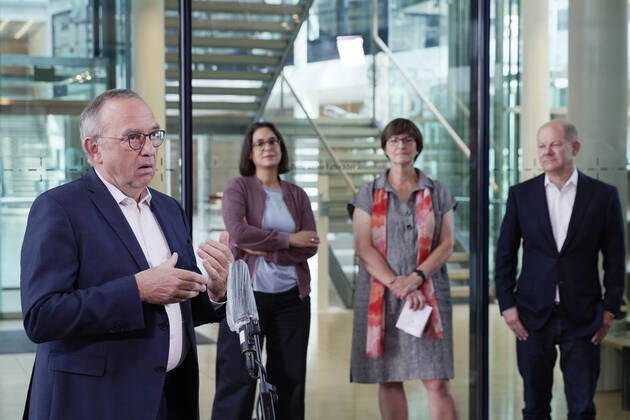Berlin, press conference after the SPD presidium meeting