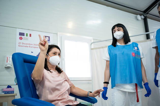 Coronavirus in Italien, Impfstart in Neapel im Antonio Cardarelli Hospital