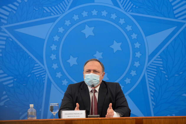 Coronavirus in Brasilien, Pressekonferenz von Eduardo Pazuello in Brasilia