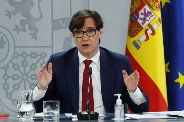 Coronavirus in Spanien, Pressekonferenz von Salvador Illa in Madrid