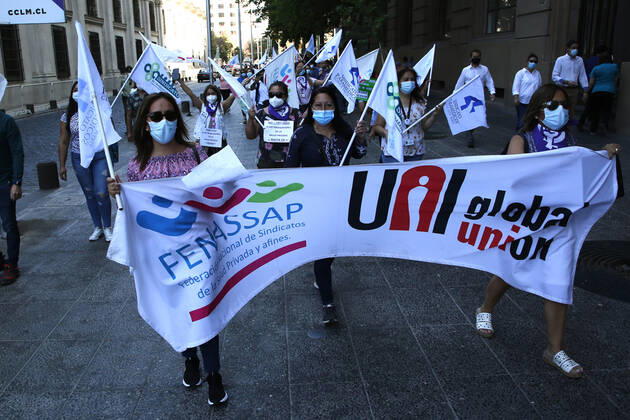 Coronavirus in Chile, Pflegepersonal-Proteste in Santiago