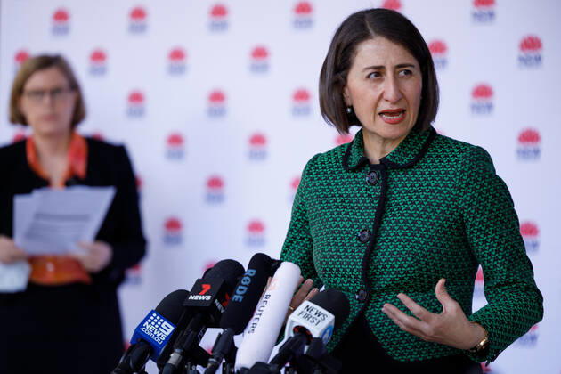Coronavirus in Australien, Pressekonferenz in Sydney mit NSW-Premier Gladys Berejiklian