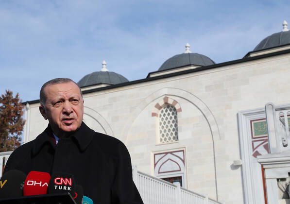 Coronavirus in der Türkei, Präsident Recep Tayyip Erdogan Pressekonferenz in Istanbul
