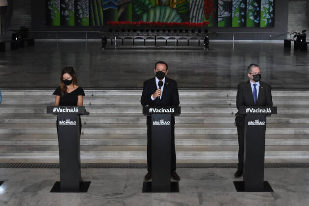 Coronavirus in Basilien, Pressekonferenz in Sao Paulo mit Gouverneur Joao Doria
