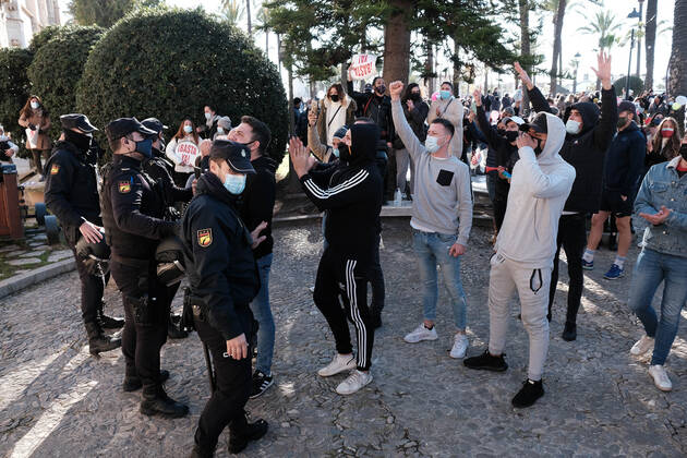 Coronavirus in Spanien, Protest in Palma de Mallorca gegen Corona-Maßnahmen