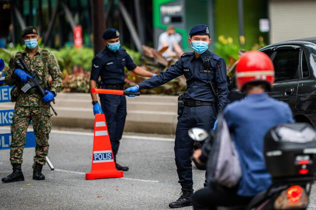 Coronavirus in Malaysia, Polizeikontrollen in Kuala Lumpur