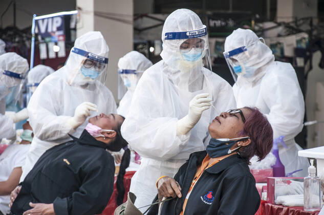 Coronavirus in Thailand, Corona-Tests in Bang Pu