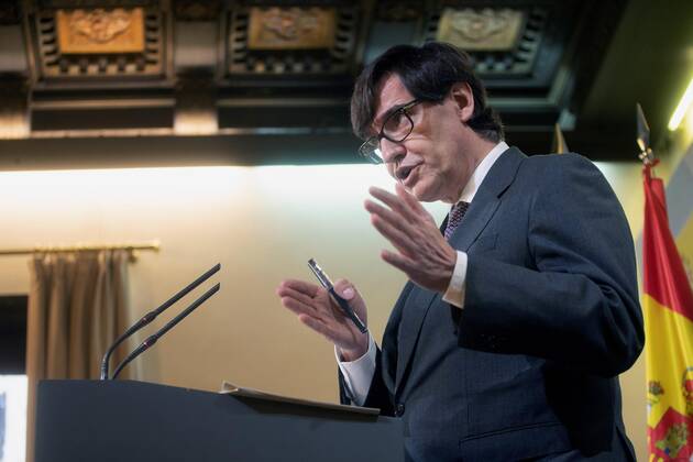 Coronavirus in Spanien, Pressekonferenz von Salvador Illa in Barcelona