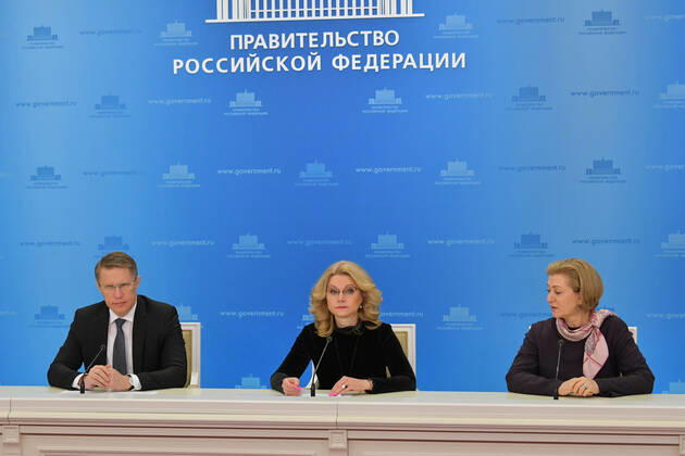 Coronavirus in Russland, Pressekonferenz im Weißen Haus in Moskau