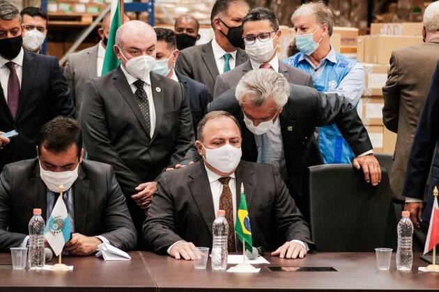 Coronavirus in Brasilien, Pressekonferenz zur Impfaktion in Sao Paulo