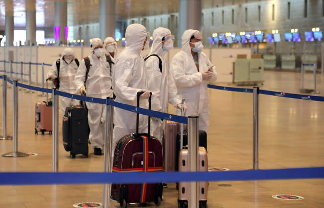 Coronavirus in Israel, Eindrücke vom Flughafen in Tel Aviv
