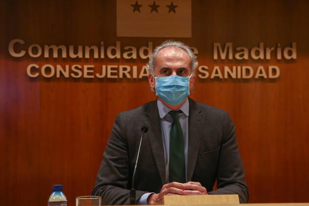 Coronavirus in Spanien, Gesundheitsminister Enrique Ruiz Escudero Pressekonferenz in Madrid