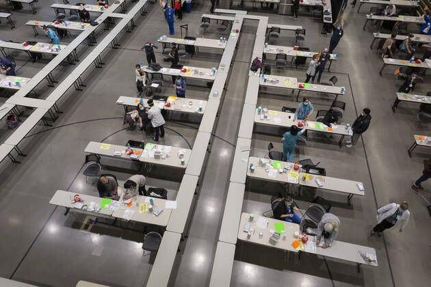 Coronavirus in den USA, Impfzentrum in Seattle