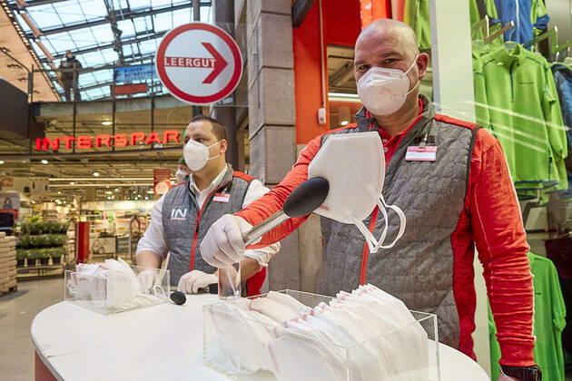 Coronavirus in Österreich, Ausgeweitete FFP2 Maskenpflicht, Supermarkt in Wien