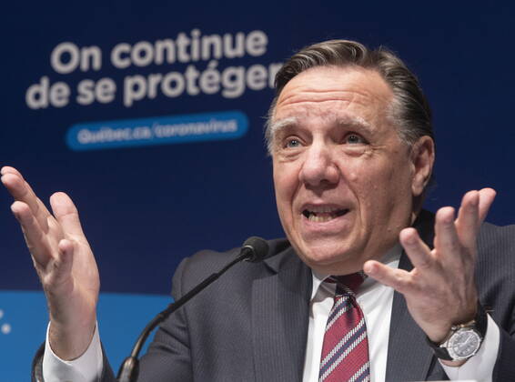 Coronavirus in Kanada, Quebec Premier Francois Legault Pressekonferenz in Montreal