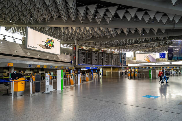 Coronavirus in Deutschland, Eindrücke vom Flughafen in Frankfurt