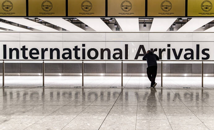 Coronavirus in Großbritannien, Eindrücke vom Heathrow Flughafen in London