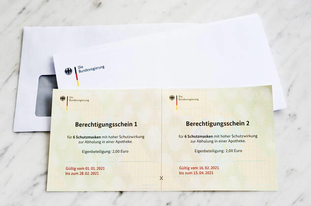 Coronavirus in Deutschland, Berechtigungsscheine für FFP2-Masken