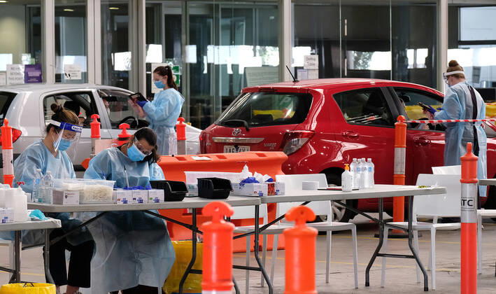 Coronavirus in Australien, Teststelle in Melbourne
