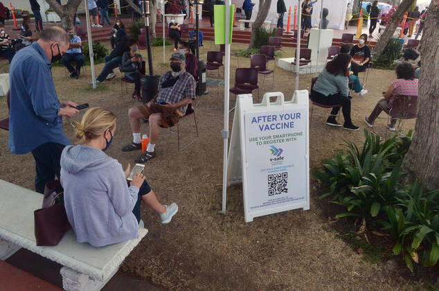 Coronavirus in den USA, Impfzentrum in Los Angeles