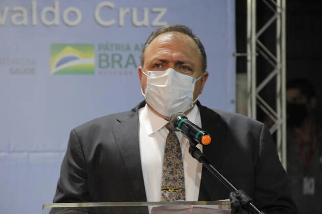 Coronavirus in Brasilien, Gesundheitsminister Eduardo Pazuello Pressekonferenz in Rio de Janeiro
