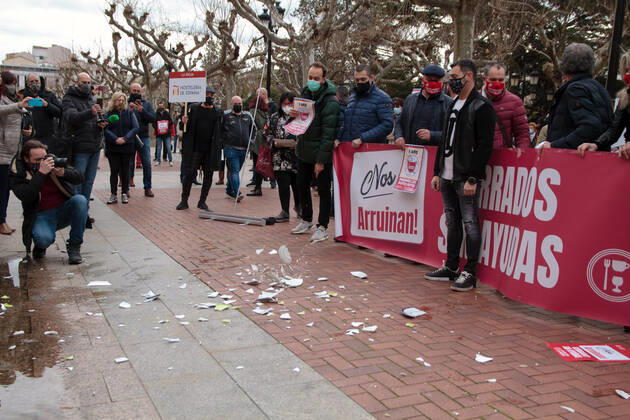 Coronavirus in Spanien, Proteste der Gastgewerbes in Logrono, La Rioja