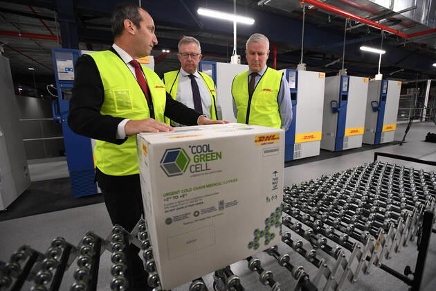 Coronavirus in Australien, Michael McCormack besucht DHL-Lagerzentrum in Sydney