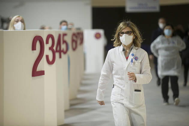 Coronavirus in Italien, Impfzentrum in Rom