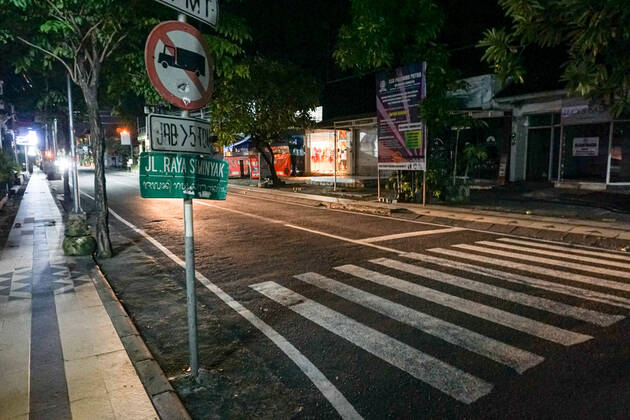 Coronavirus in Indonesien, Leere Straßen im Lockdown auf Bali