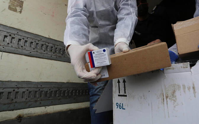 Coronavirus in Gaza, Ankunft des russischen Impfstoffs Sputnik V