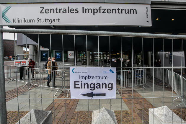 Coronavirus in Baden-Württemberg, Impfzentrum in der Liederhalle in Stuttgart