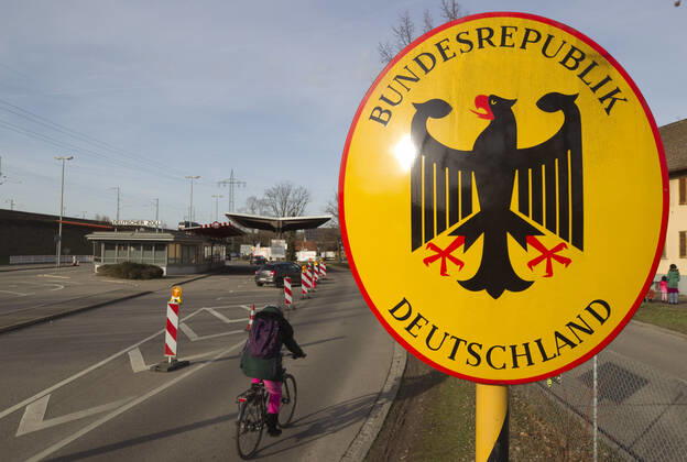 Coronavirus, Grenze zwischen Deutschland und der Schweiz in Weil am Rhein