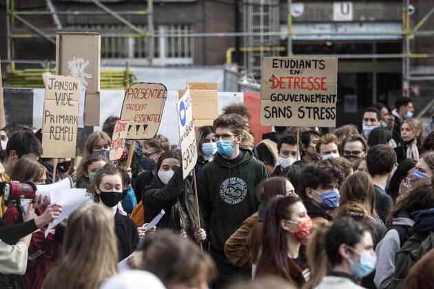Coronavirus in Belgien, Studenten protestieren gegen Isolation