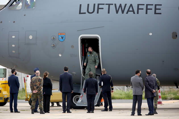 Coronavirus in Portugal, Hilfsteam der Bundeswehr in Lissabon gelandet
