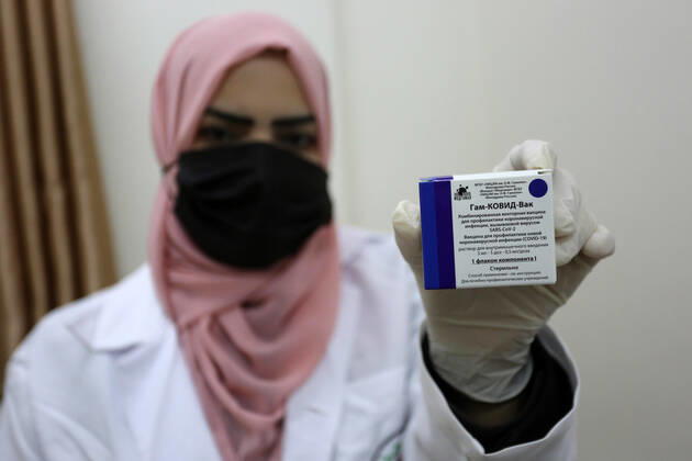Coronavirus in Palästina, Impfkampagne mit Wirkstoff Sputnik V in Khan Yunes