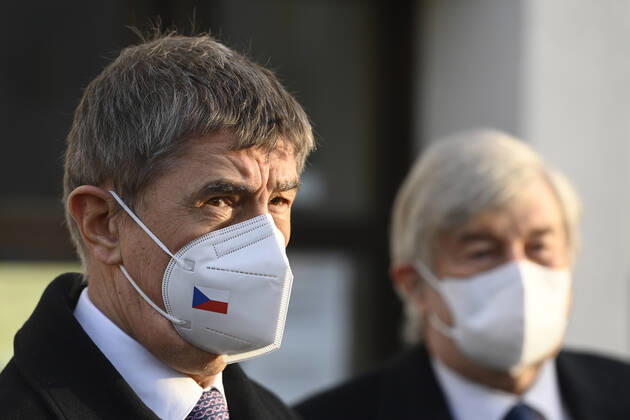 Coronavirus in Tschechien, Andrej Babis und Zdenek Benes Pressekonferenz in Prag