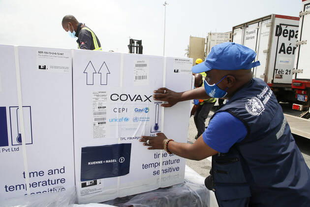 Coronavirus in der Elfenbeinküste, Ankunft von AstraZeneca Impfstoff in Abidjan