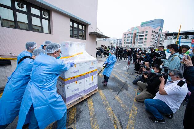 Coronavirus in Macao, Ankunft des Impfstoffs von Biontech