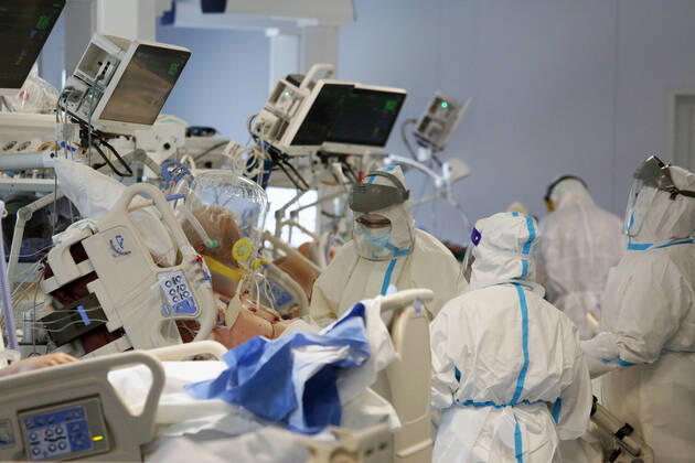Coronavirus in Italien, Kampf gegen Corona im Sant Agostino Hospital in Modena