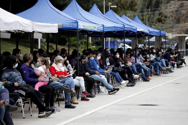 Coronavirus in Chile, Impfzentrum Estadio Sausalito in Vina del Mar