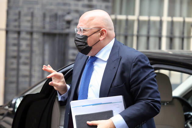 Coronavirus in Großbritannien, Minister Nadhim Zahawi bei der Ankunft in Downing Street in London