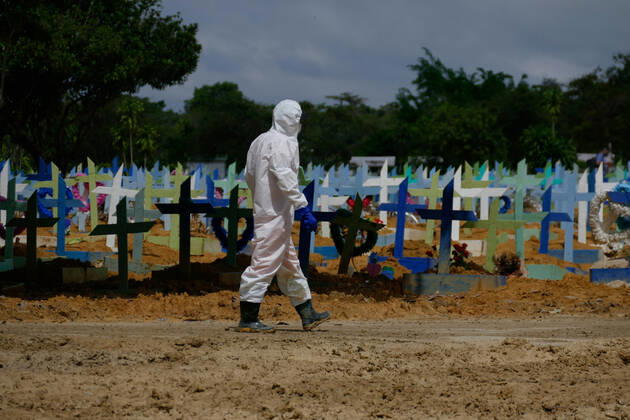 Coronavirus in Brasilien, Gräber auf dem Friedhof in Manaus