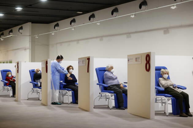 Coronavirus in Italien, Impfzentrum in Rom