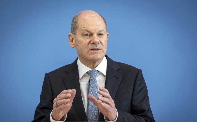 Berlin, Bundespressekonferenz Eckwerte des Bundeshaushalts 2022 mit Olaf Scholz