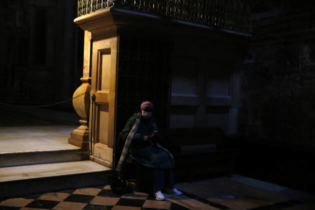 Coronavirus in Israel, Eindrücke von der Grabeskirche in Jerusalem