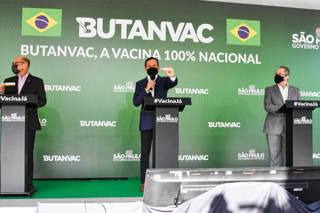 Coronavirus in Brasilien, Butantan Institute präsentiert nationalen Impfstoff Butanvac