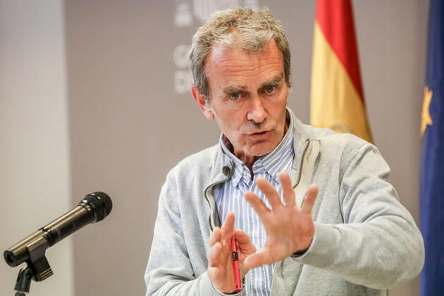 Coronavirus in Spanien, Pressetermin mit Epidemiologe Fernando Simon in Madrid